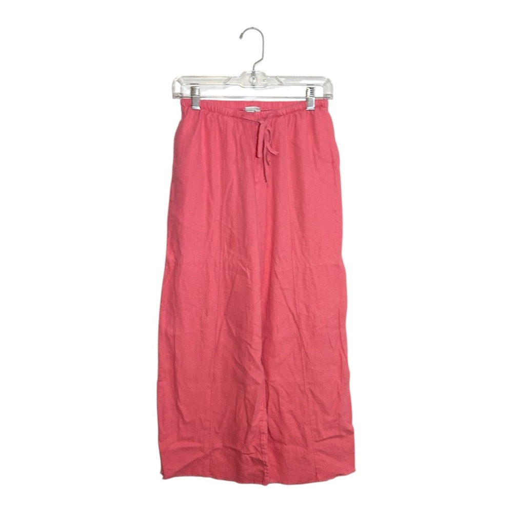 A New‎ Day Coral Pink Wide Leg Raw Hem Pants Size XS